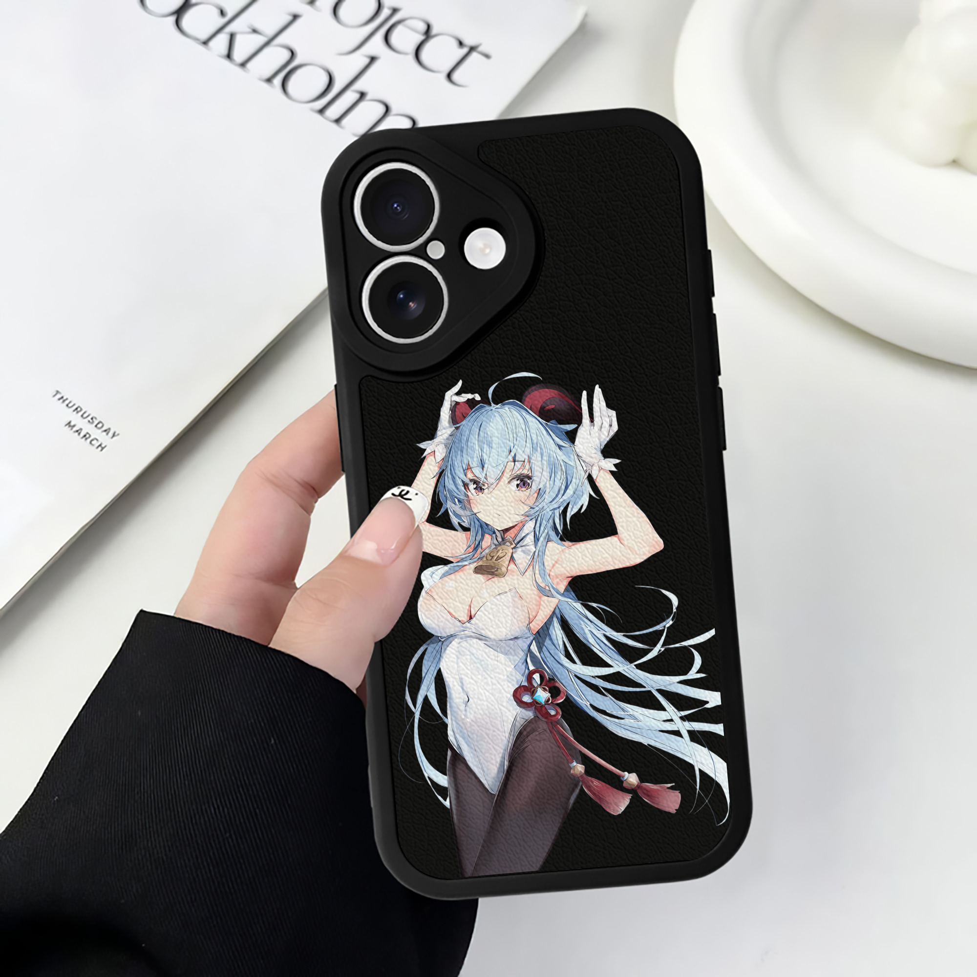 げんし神 甘雨 かんう genshin Ganyu 【iPhone 16シリーズ対応】シリコンスマホケース（レザー調） 材質：シリコン